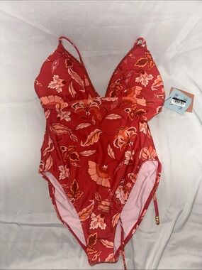 Xhilaration Red Floral One-Piece Swimsuit for Kids